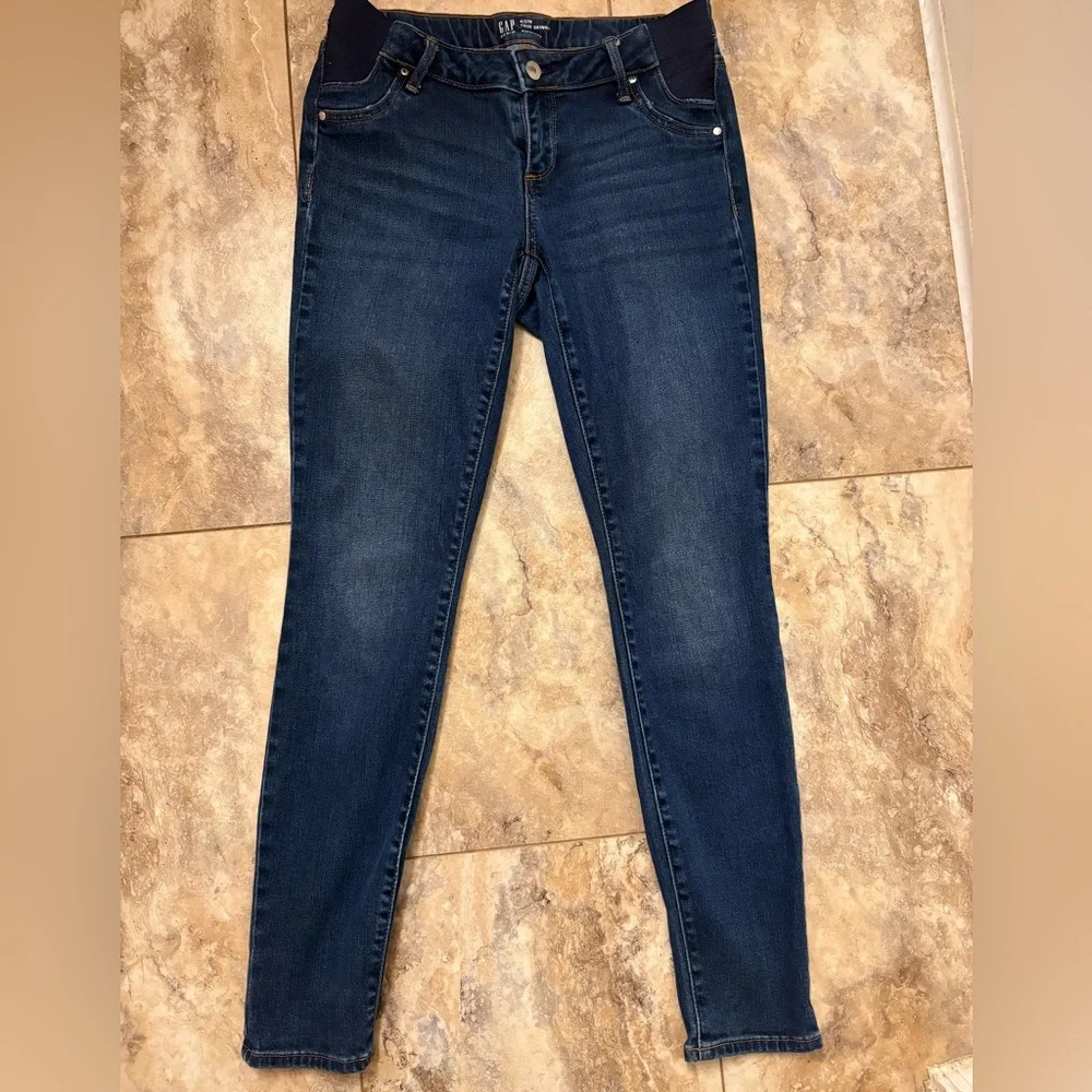 GAP Women's MaternityTrue Skinny Inset Panel Jeans Dark Wash Size 4/27